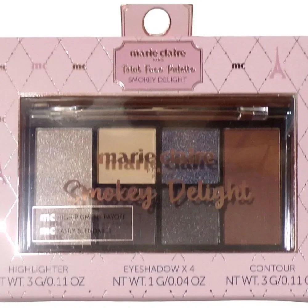 🔥 Marie Claire Paris Smokey Delight Palette~Highlighter~Eyeshadow-Blush 👛